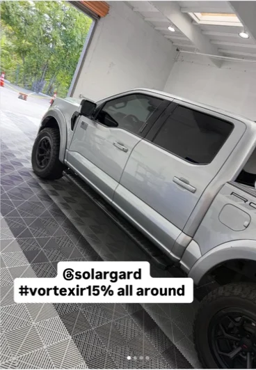 Silver pickup with Solar Gard and VortexIR tint work